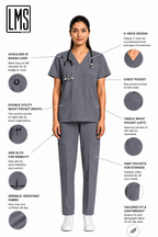 Women's Medical Scrub Set LMS 500 Grey