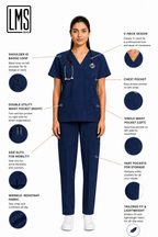 Women's Medical scrub Set LMS 500 Navy Blue