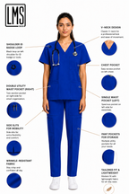 Women's Medical Scrub Set LMS 500 Royal Blue