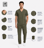 Men's Medical Scrub Set- LMS 500 Olive Green
