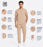 Men's Medical Scrub Set- LMS 500 Beige