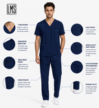 Men's Medical Scrub Set- LMS 500 Navy Blue