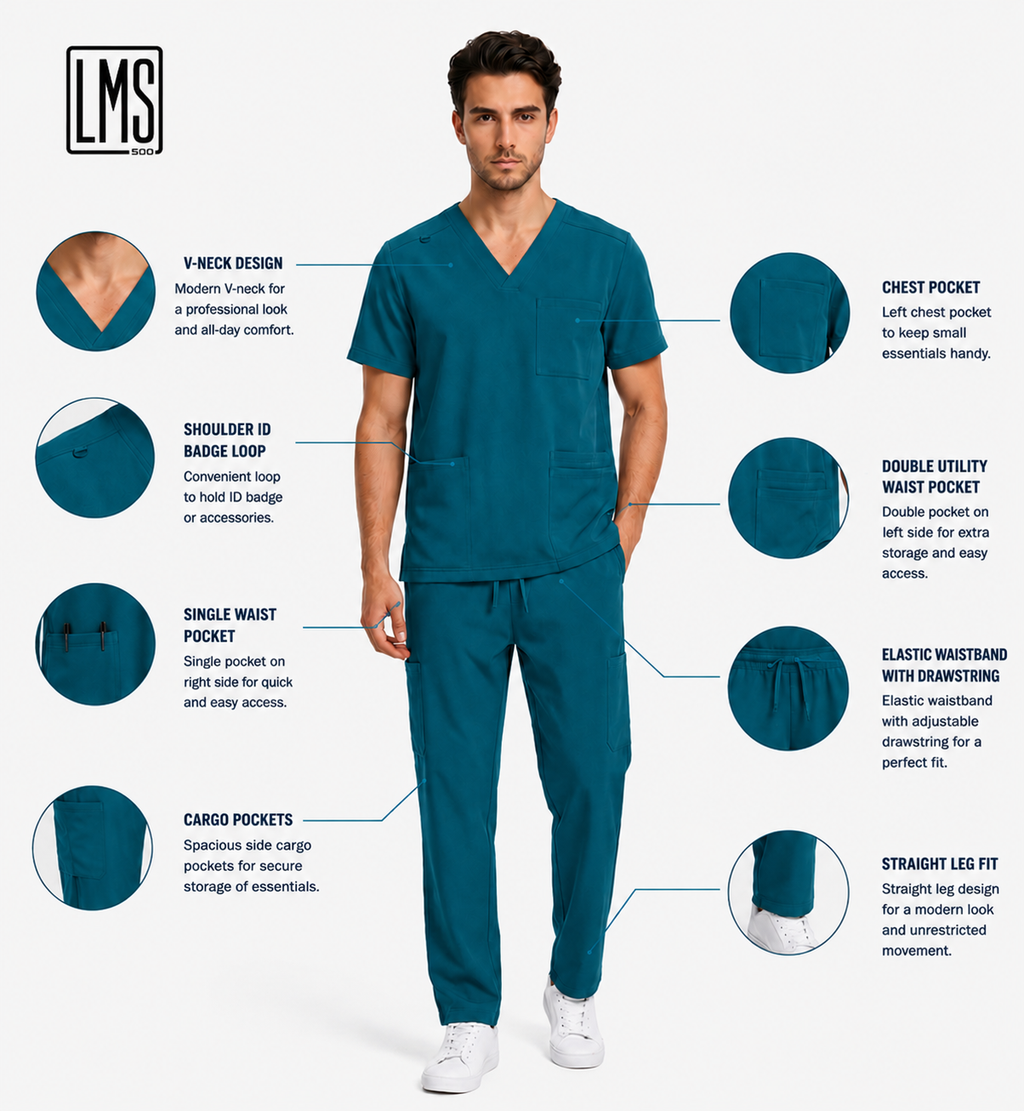 Men's Medical Scrub Set- LMS 500 Turkish Green