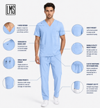 Men's Medical Scrub Set- LMS 500 Barely Blue