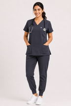 Uniforms World Women's Medical Scrub Set -Dark Grey