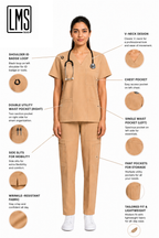 Women's Medical Scrub Set LMS 500 Beige