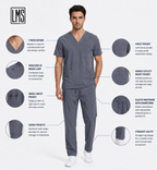 Men's Medical Scrub Set- LMS 500 Grey
