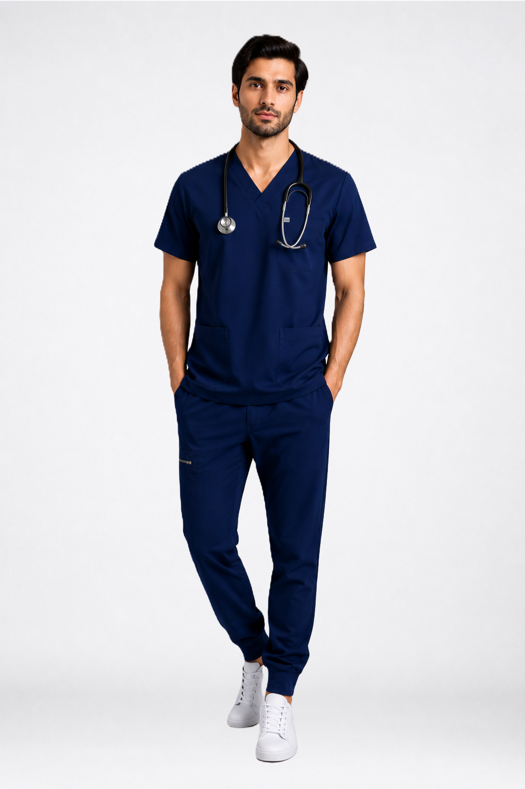 Uniforms World  Men's Medical Scrub Set- Navy Blue