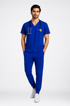 Uniforms World Men's Medical Scrub Set- Royal Blue