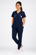 Uniforms World Women's Medical Scrub Set -Navy Blue