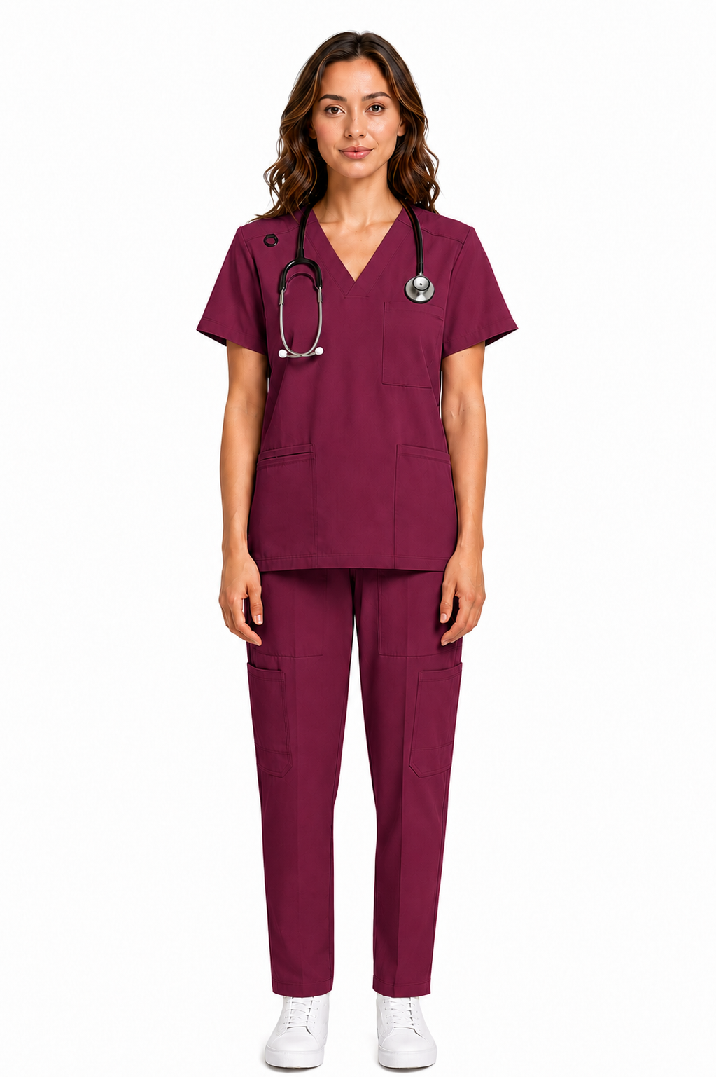Women's Medical Scrub Set LMS 500 Burgundy