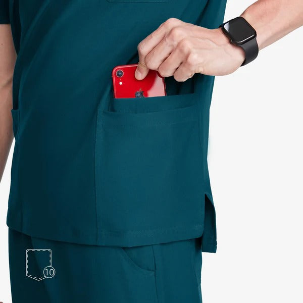 Uniforms World Men's Medical Scrub Set- Caribbean Blue