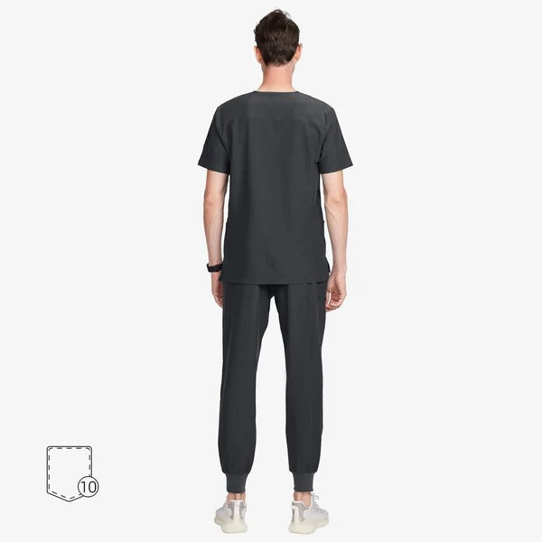 Uniforms World Men's Medical Scrub Set- Grey