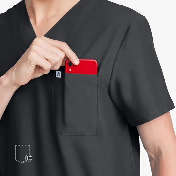 Uniforms World Men's Medical Scrub Set- Grey