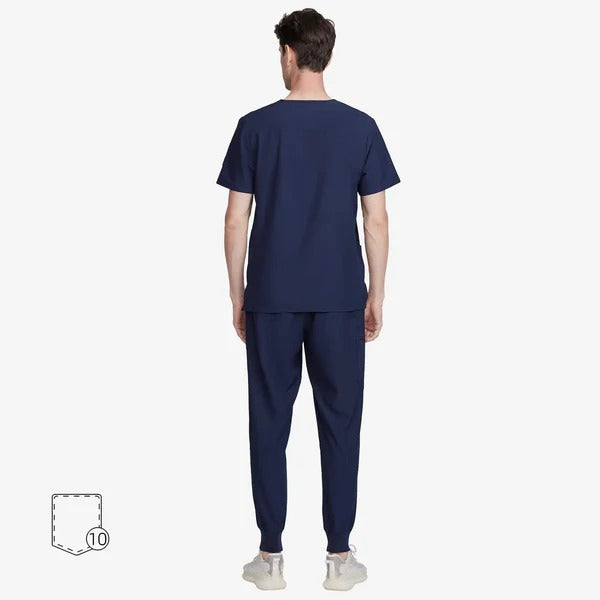 Uniforms World  Men's Medical Scrub Set- Navy Blue