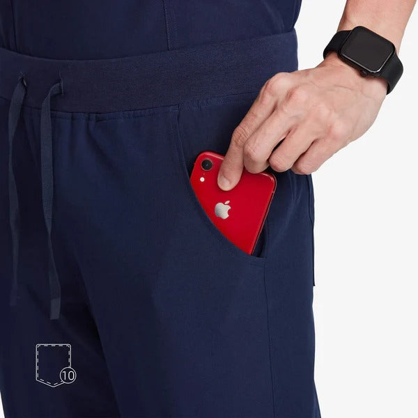 Uniforms World  Men's Medical Scrub Set- Navy Blue