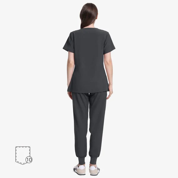 Uniforms World Women's Medical Scrub Set -Dark Grey